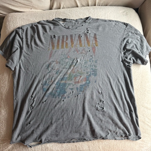 Urban Outfitters Other - Gray Distressed Graphic Nirvana T-Shirt